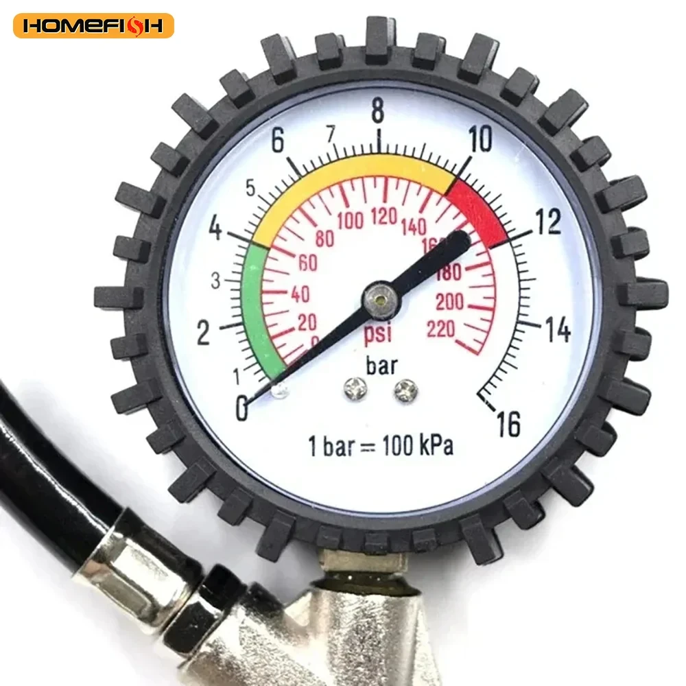 220PSI Auto Motor Multifunctionele Band Luchtdruk Monitoring Gauge Tester Luchtcompressor Wijzerplaat Meter Inflator Pomp Gereedschap