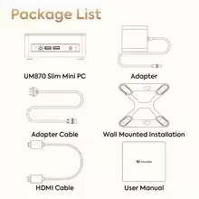 MINISFORUM UM870 Мини-ПК Ryzen 7 8745H Slim Series Windows 11 Pro DDR5 USB4.0 Wifi6E Трехдисплей HDMI2.1 Офисный компьютер для геймеров