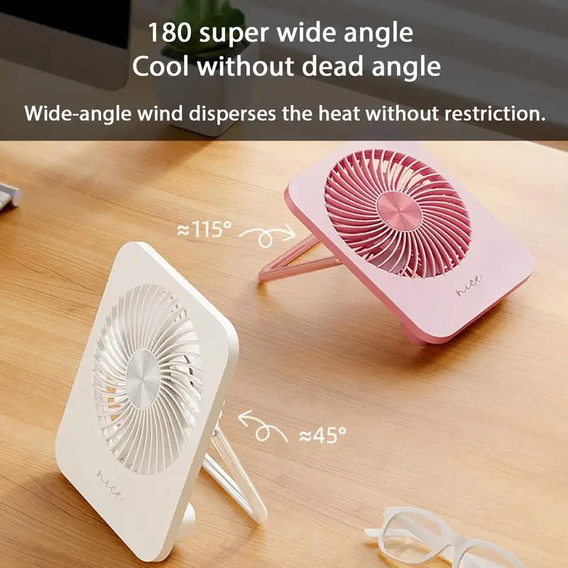 Small Desk Fan 3 Speeds Quiet Fan Wall Fan Personal Fan Silent Fan USB Rechargeable Desktop Fan For Outdoor Indoor Bedroom