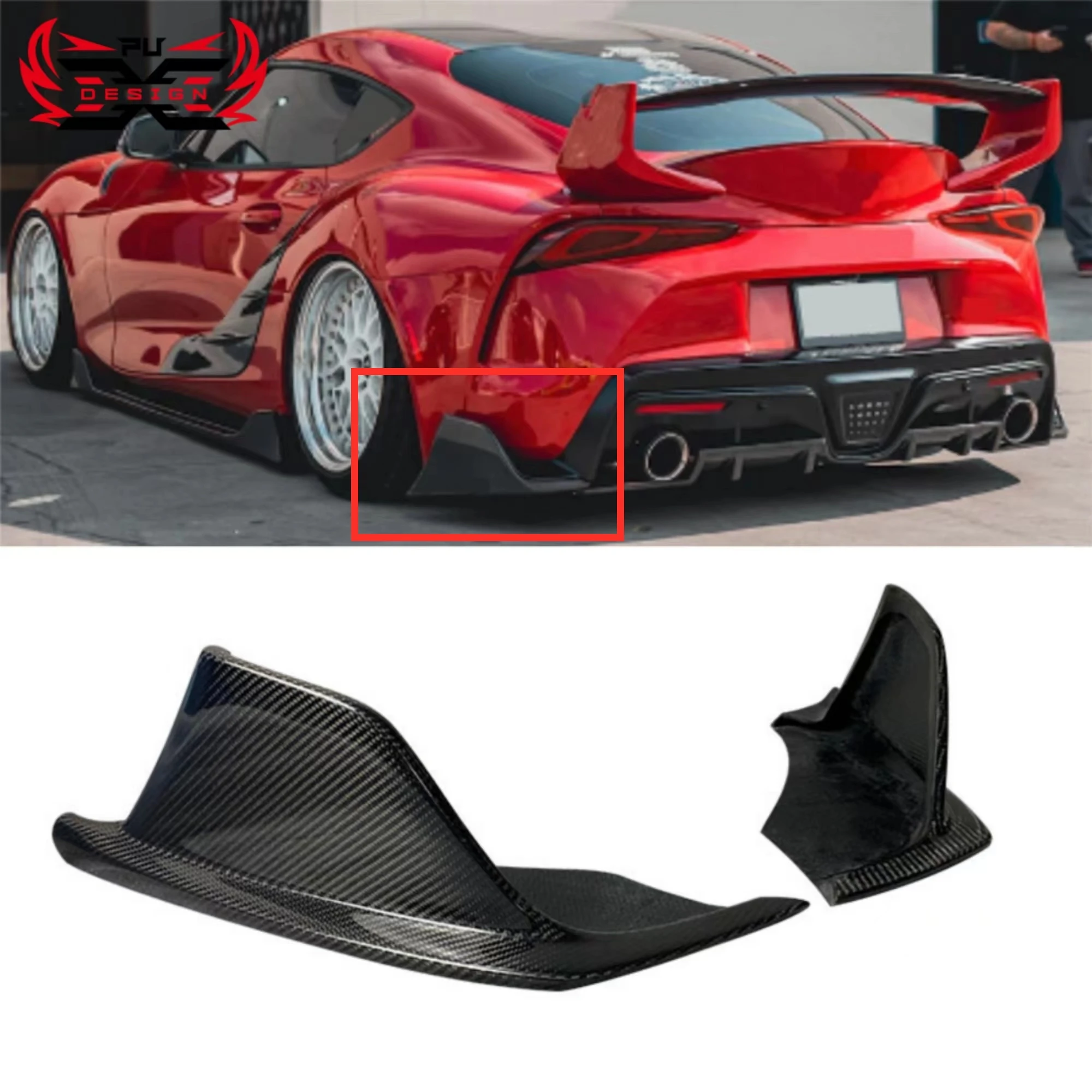 For Toyota Supra A90 A91 Mk5 Lip Flaps Spoiler Side Skrit Rear Spat Carbon Fiber Splitter Vrs Style Diffuser Splitter Kit