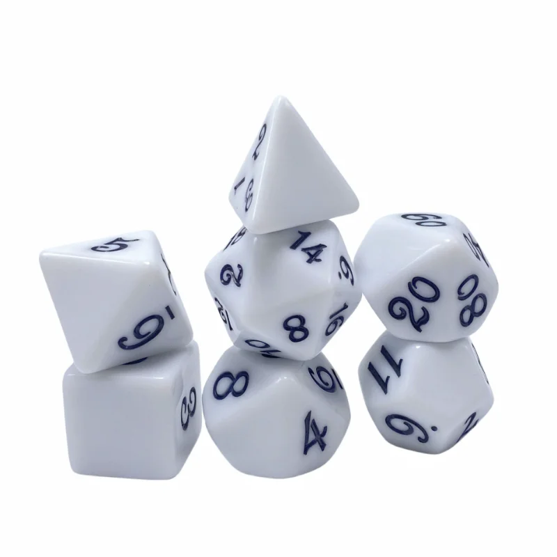 7Pcs/set New Foreign Trade Product Multi Sided White Single Sided Multi Sided Acrylic Dice