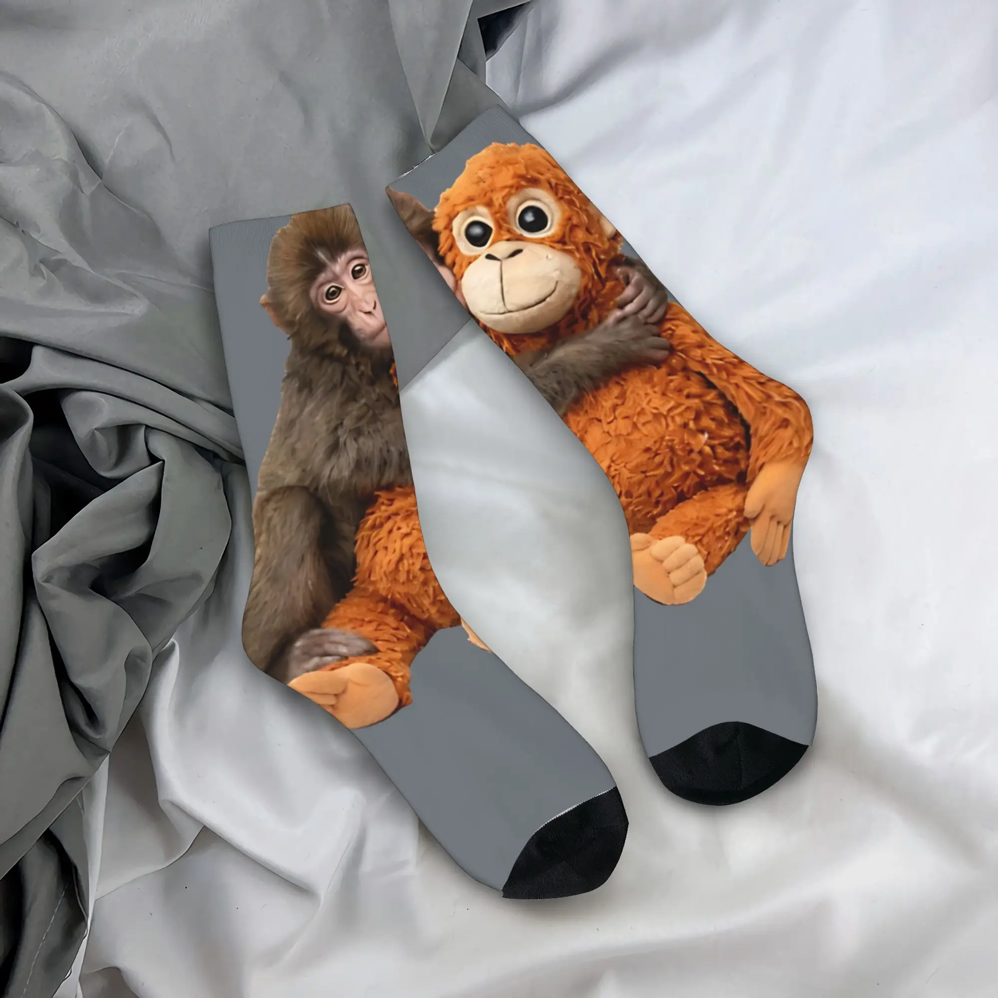 

Baby Monkey Punch Cute Monkey Punch Socks Autumn Stockings Korean Unisex Men Medium Soft Socks Custom Running Non-Slip Socks