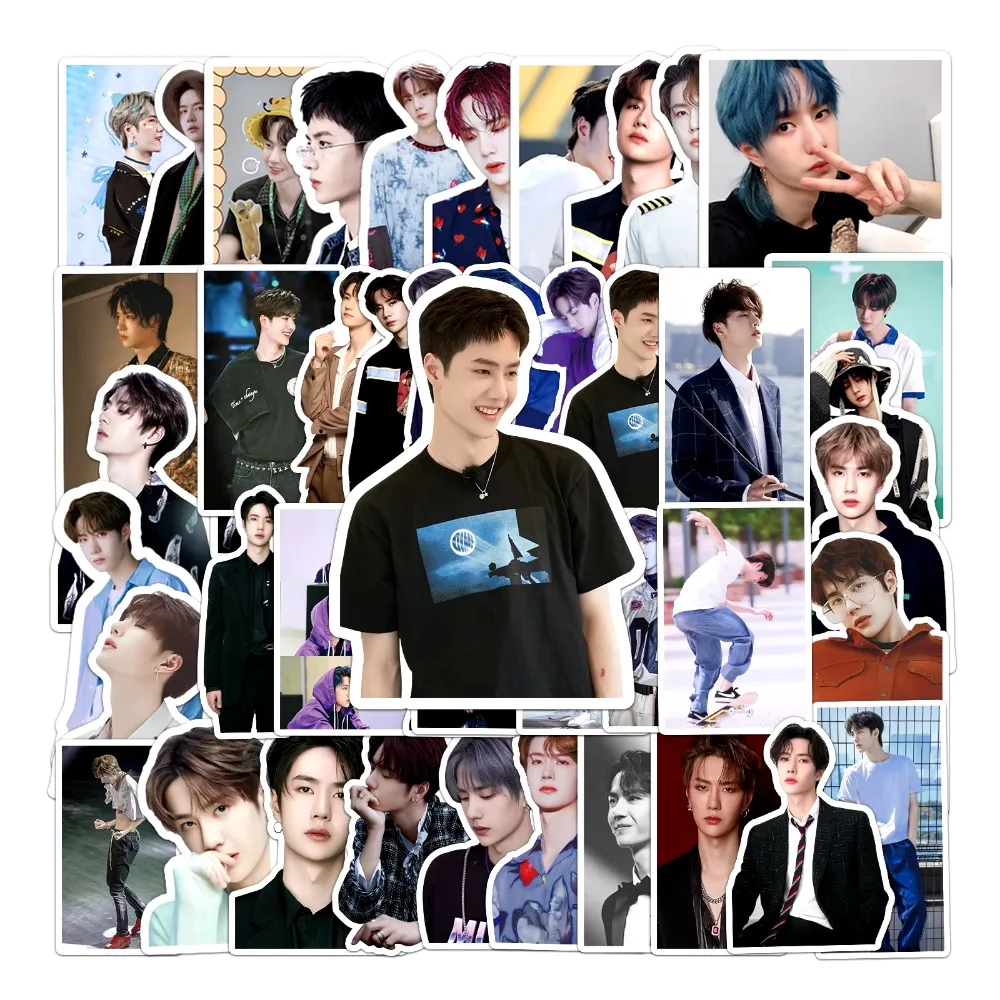 50PCS Cartoon Wang Yibo Sticker Graffiti Star iPad Notebook Car Guitar Computer Pattern Scrapbook Toy Decoration