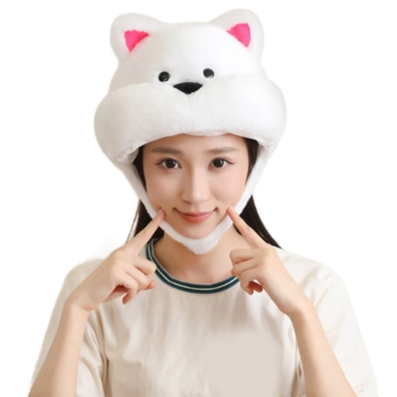 

PXPB Terrier Headpiece Puppy Theme With Pink Ear For Pet Event Theme Parties Thicken Hat