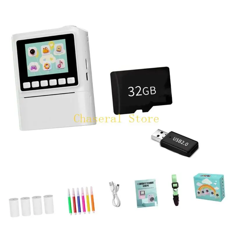 E7CE Pink Blue Kids Camera Toy With Anti Drop Design And Large Screen