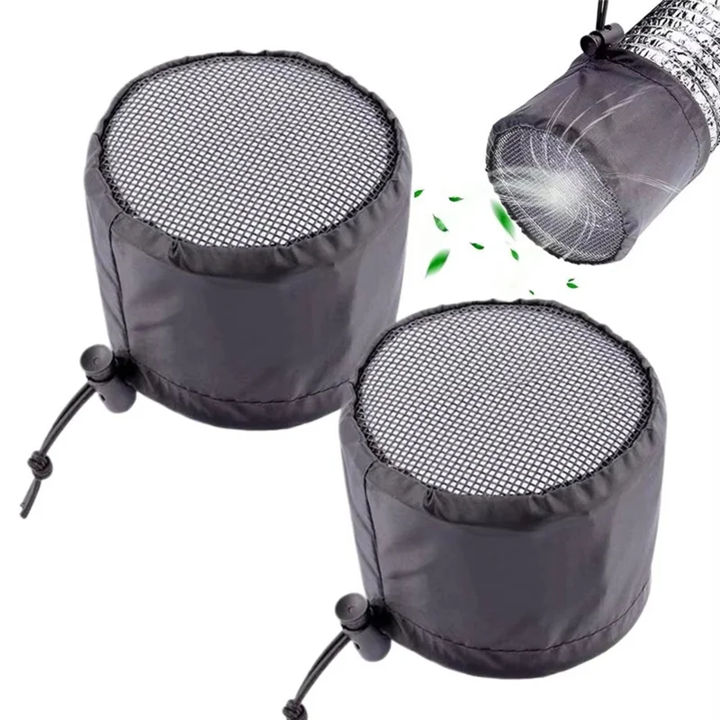

ABBO-Plant Grow Tent Vent Cover 2 Pieces Dustproof Duct Filter Flexible Ducting Cover For Indoor Greenhouse Laundry Outdoor