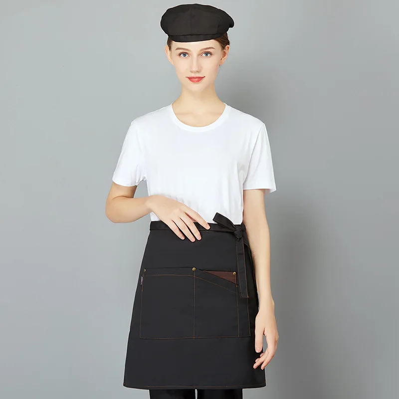 Restaurant Chef Uniform Half-Length Apron Fashion Waitress Short Small Half Kitchen WorkXHG6008