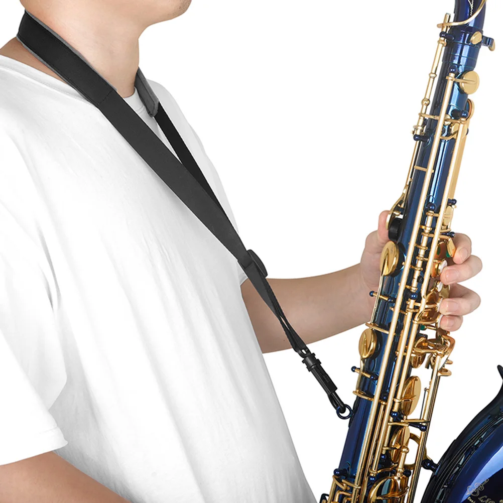 

Saxophone Strap Universal Adjustable Grey Single Shoulder Harness Compatible Alto Treble Saxophones Lightweight Durable