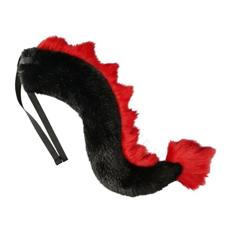 R7UF Clip-On Furry Costume Tail with Layered Dragon Form for Cosplay Looks, Stage Shows, Conventions, and Themed Parties