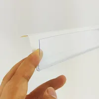 50pcs 7-Shaped Plastic PVC Shelf Data Strips Merchandise Price Talkers Sign Display Label Card Holder Adhesive Tape Supermarket 6