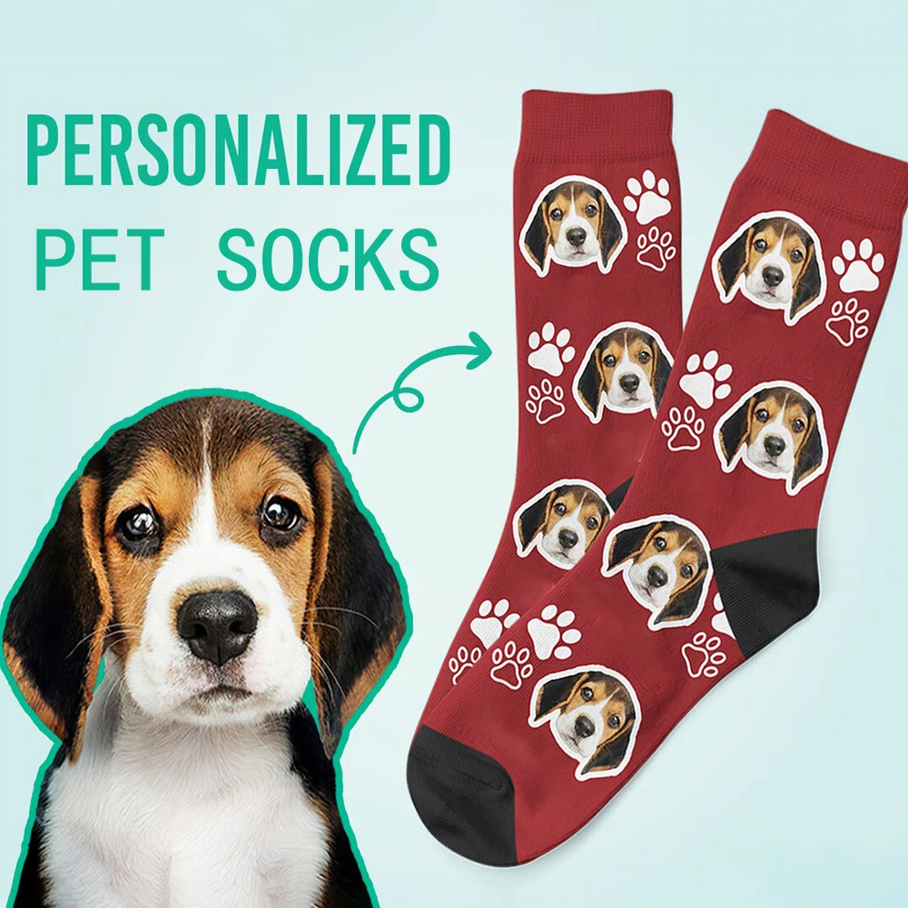 

Fun customizing your pet photo socks personalized socks logo fashion fun cotton DIY design birthday Valentine's Day novelty sock