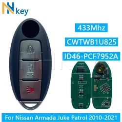 NH KEY CWTWB1U825 CWTWB1U773, 3 кнопки, 433 МГц, PCF7952A, ID 46, автомобильный смарт ключ-брелок для Nissan патруль, Juke Cube, Micra Armada 2010-2018