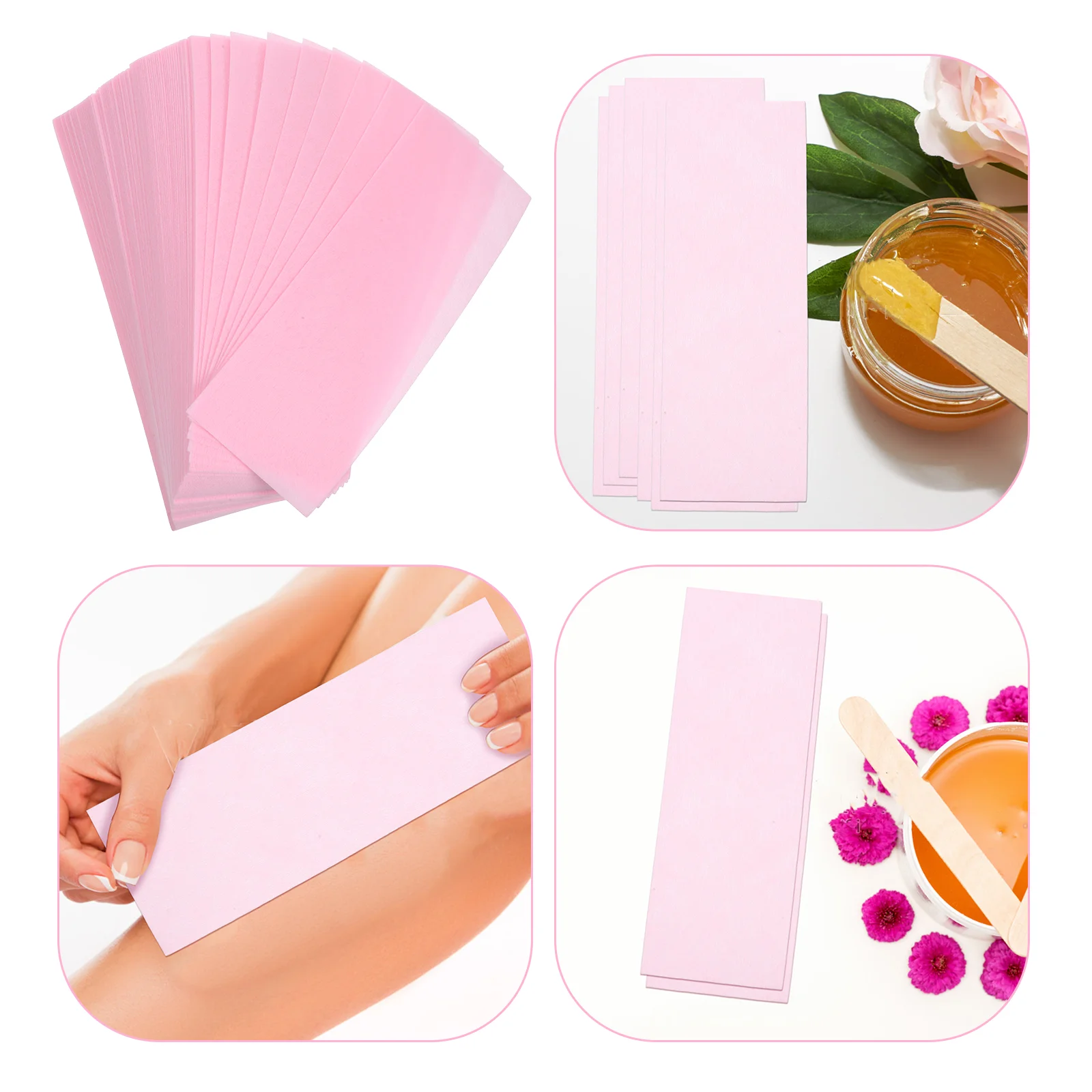 100 Pcs Hair Removal Paper Wax Strip Body Strips Small for Waxing Facial Women Face