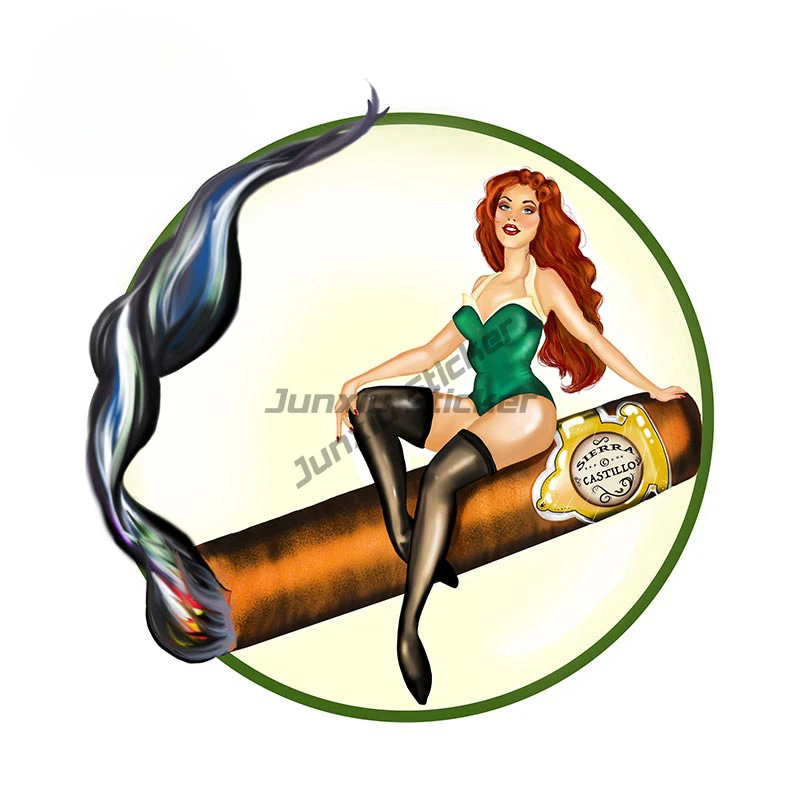 Jimi Hanninen Pinup Girl Decal Retro Car  Waterproof Pin Up Sticker Bumper Window Graphic Sexy Car Stickers