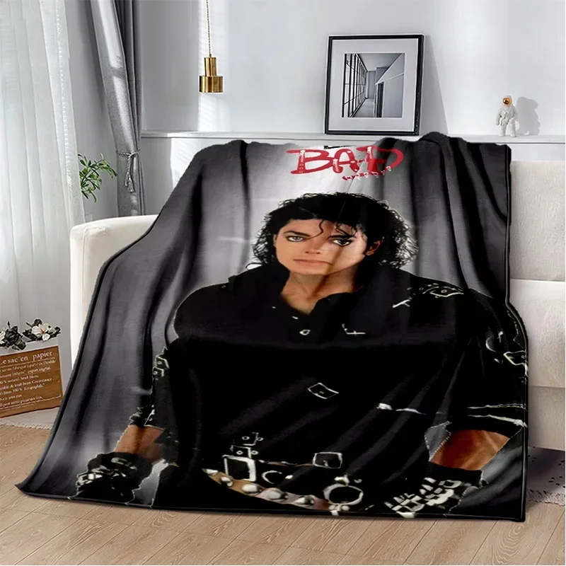 Michael Jackson Retro-Druck, hochauflösende Decke, weiche Wurfdecke für Zuhause, Schlafzimmer, Bett, Sofa, Reisen, Büro, einfarbige Decke für Erwachsene – Detail 3