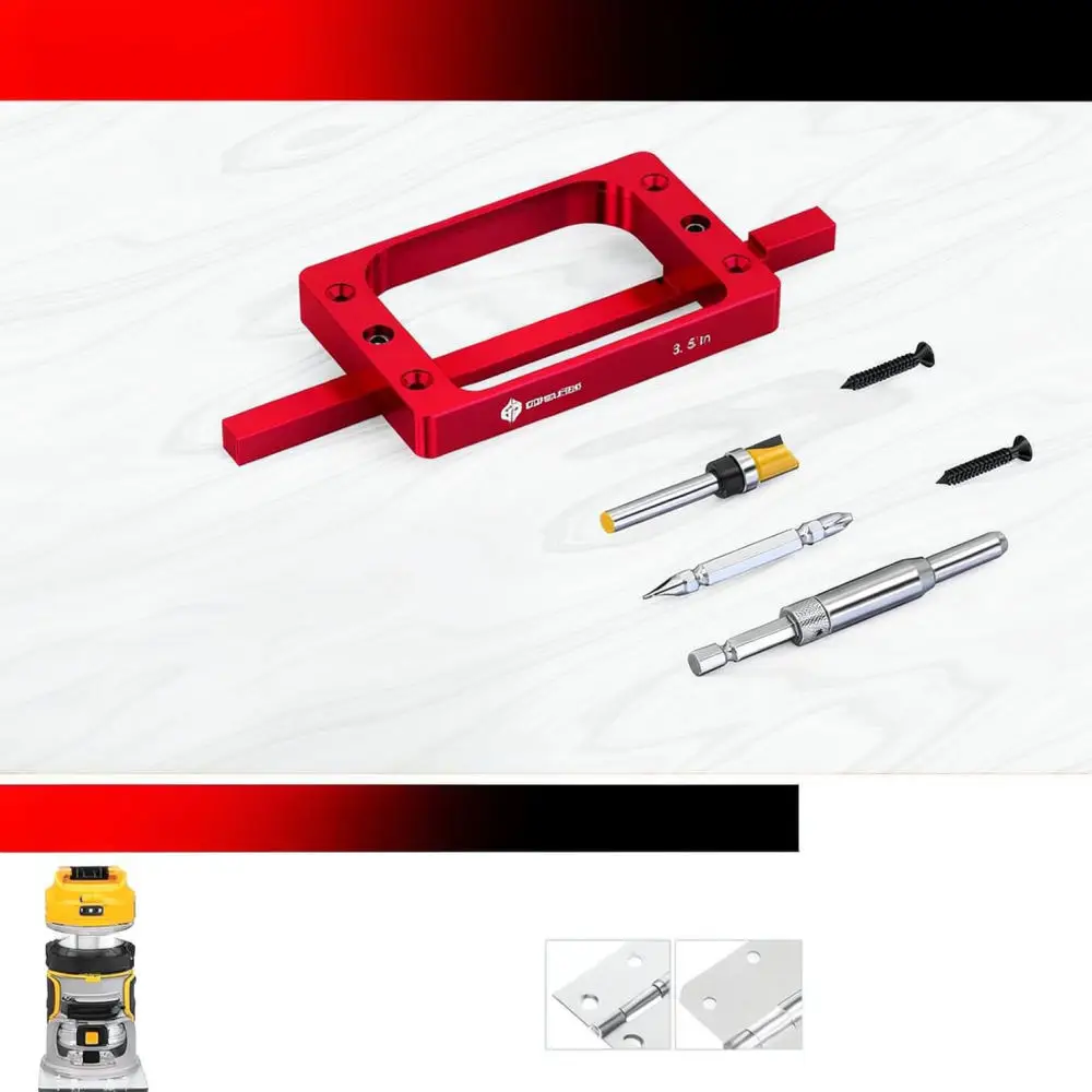 Aluminum Alloy Hinge Mortise Jig For Door Installation Precise Woodworking Template Hardware Positioning Tool