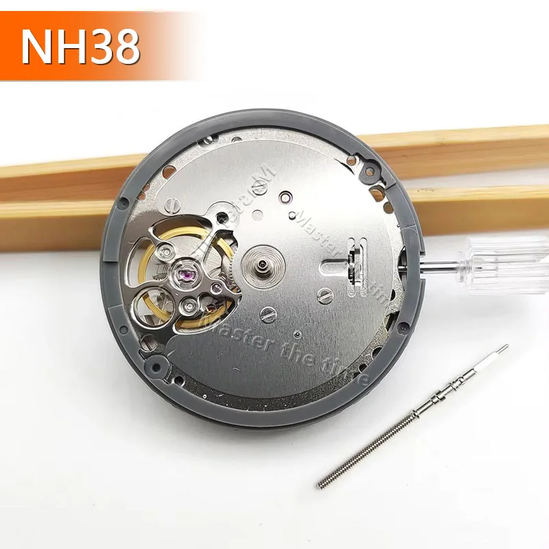 Novo Japão nh38 movimento nh38a padrão nh3 24 jóias importado relógio automático de metal enrolamento de alta precisão
