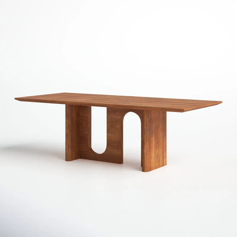 #Nordic Designer Solid Wood Table, Wabi Sabi Vintage Log Long Desk, Rectangular Dining Conference Office Table for Homestay