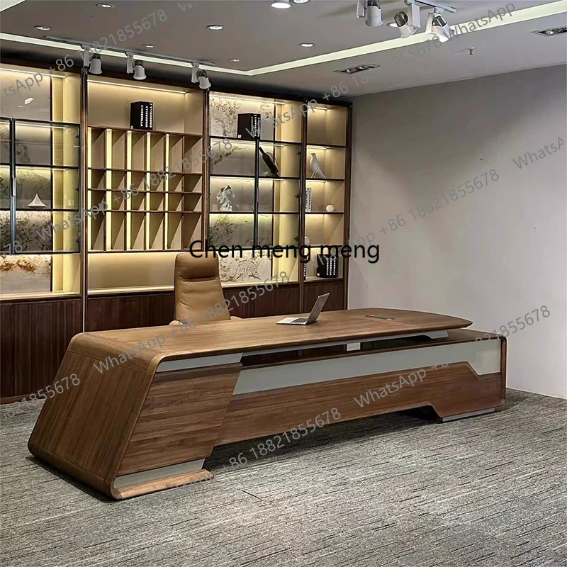CC182 Brown Leg Support Executive Desk Storage Strong Large Luxury Cheap Office Desks Drawers Modern Escrivaninha Office Furnitu
