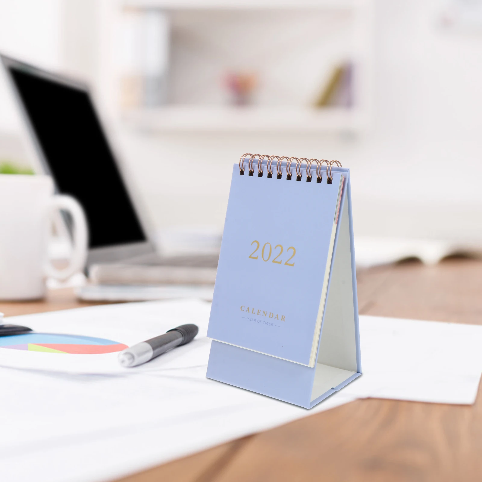 

Desk Calendar Mini Notebook Simple Planner Paper Coil Office Work Foldable Triangular Practical Schedule Small