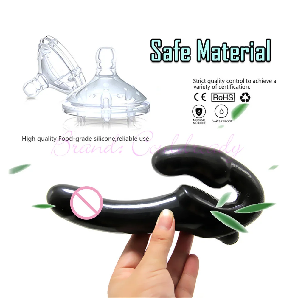 Strapless Strap-on Vibrating Dildo for Couples Strapon Double Head Wireless Remote G-spot Vibrator Sex Toys for Women