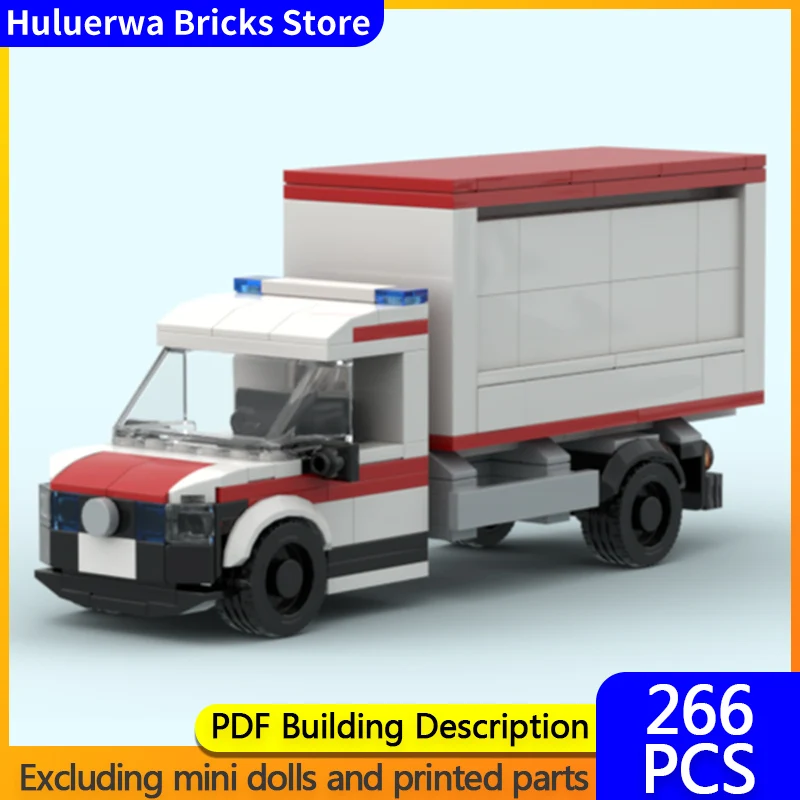 

Модель городской автомобиль MOC, строительные кирпичи, Ван-тип, скорая помощь, модульная технология, детские праздничные подарки, сборка игрушек, костюм