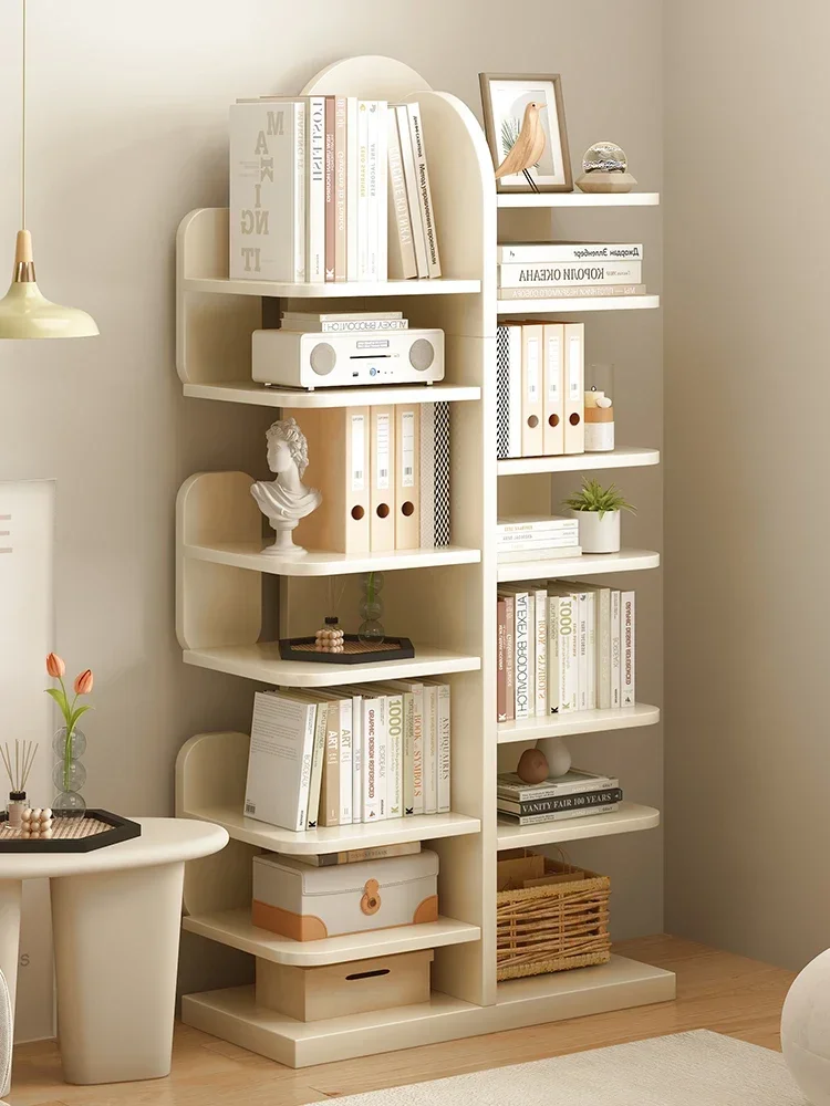 Floor-to-ceiling storage, multi-layer storage shelves, simple integrated wall-to-wall storage, bookcases