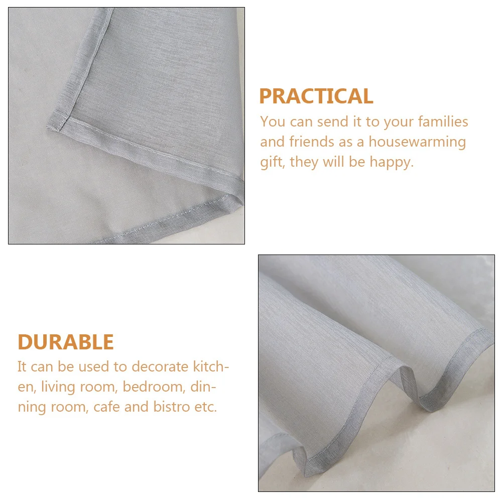 ستائر كتان رمادية مقاومة للاهتراء، إكسسوار منزلي، أسلوب بسيط، مانع للشمس، ديكور أنيق لغرفة المعيشة في المطبخ