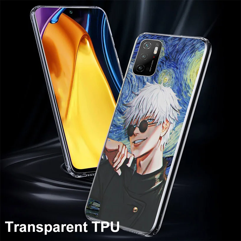 Hot Anime Jujusu Kaisen Phone Case For Xiaomi Poco X6 X5 X4 X3 Nfc F6 F5 Pro F4 Gt F3 F2 F1 M5S M4 M3 Personalized Print Cover