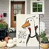 DLZDN Halloween Trick or Treat Goose Garden Flag 12×18 Inch Double Side Vertical Burlap Farmhouse Yard Sign Seasonal Holiday jjp
