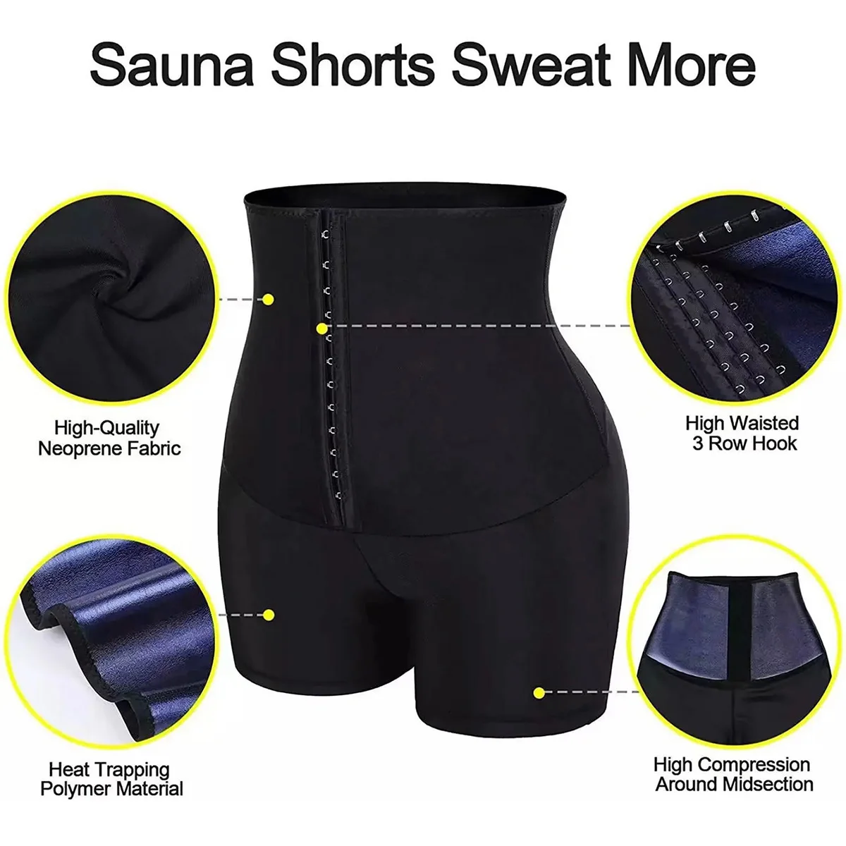 Sauna Sweat Short Pants Suits for Women High Waist Slimming Shorts Compression Thermo Workout Body Shaper Thighs view 2