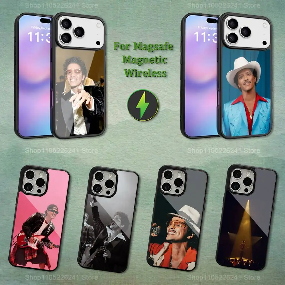 

Singer B-Bruno M-Mars Cool For iPhone 12,14,11,15,13,16,17,For Magsafe,Plus,Mini, Pro,Max,Magnetic Wireless Charging Case