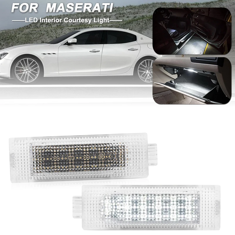 2Pcs For Maserati Ghibli M157 Quattroporte Levante GranTurismo GranCabrio LED Door Courtesy Glove Box Light