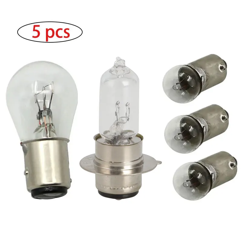 5PCS Headlight Taillight Rear Bulb 6v 25w/25w For Honda C50 C65 C100 C102 C105 CA105T C110 C111 CA200 CL70 CL90 CT70 CT90 CT200