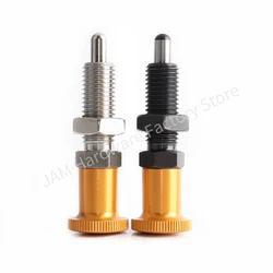 MJ212 M8-M16 PXKL SXPKL Factory Price Thread Extended Fine Tooth Indexing Pin Reset Spring Pin Aluminum Gold Knob Plunger
