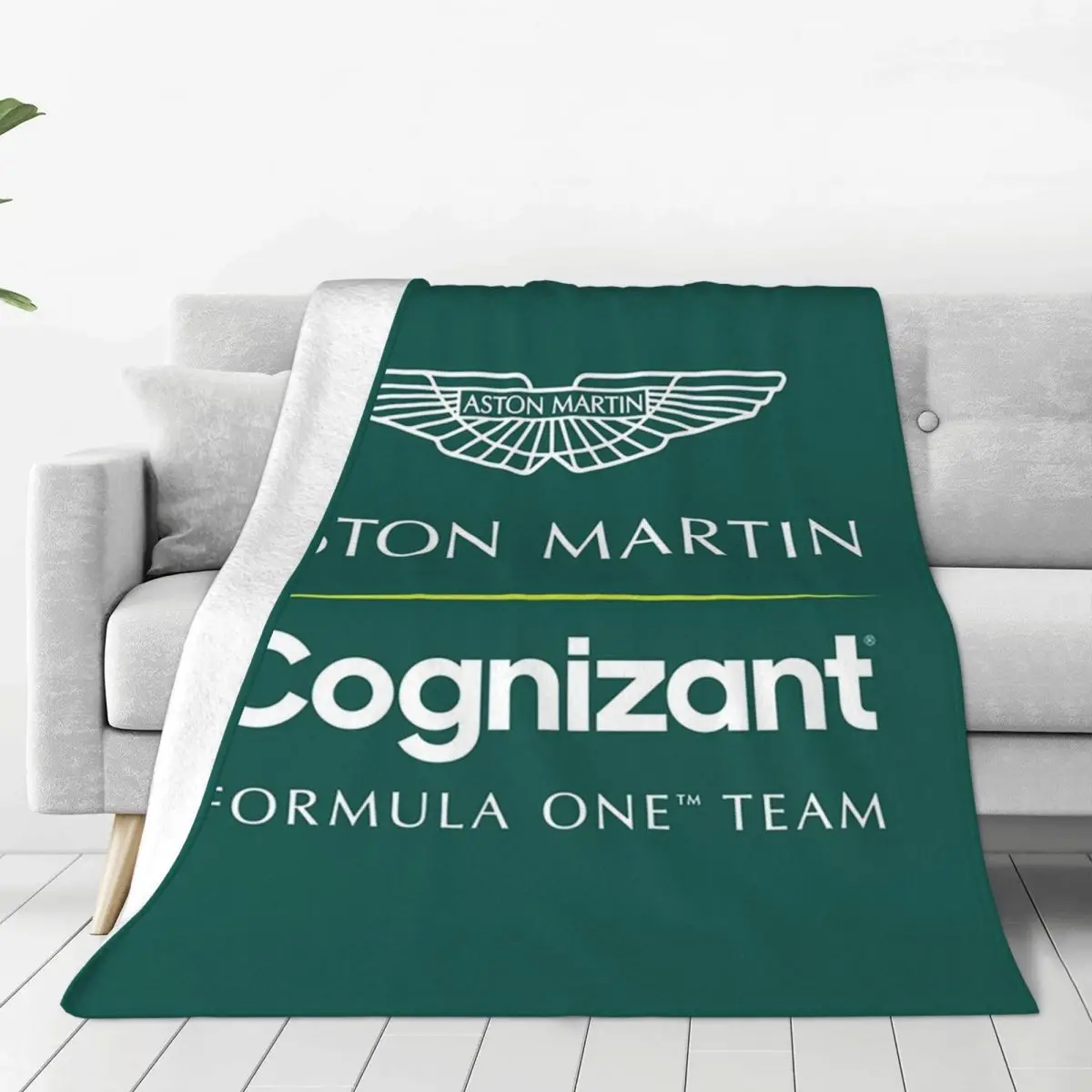 أستون مارتن Cognizant F1 فريق بطانية لينة الدافئة الفانيلا رمي غطاء بطانية للسرير غرفة المعيشة نزهة السفر أريكة المنزل #3