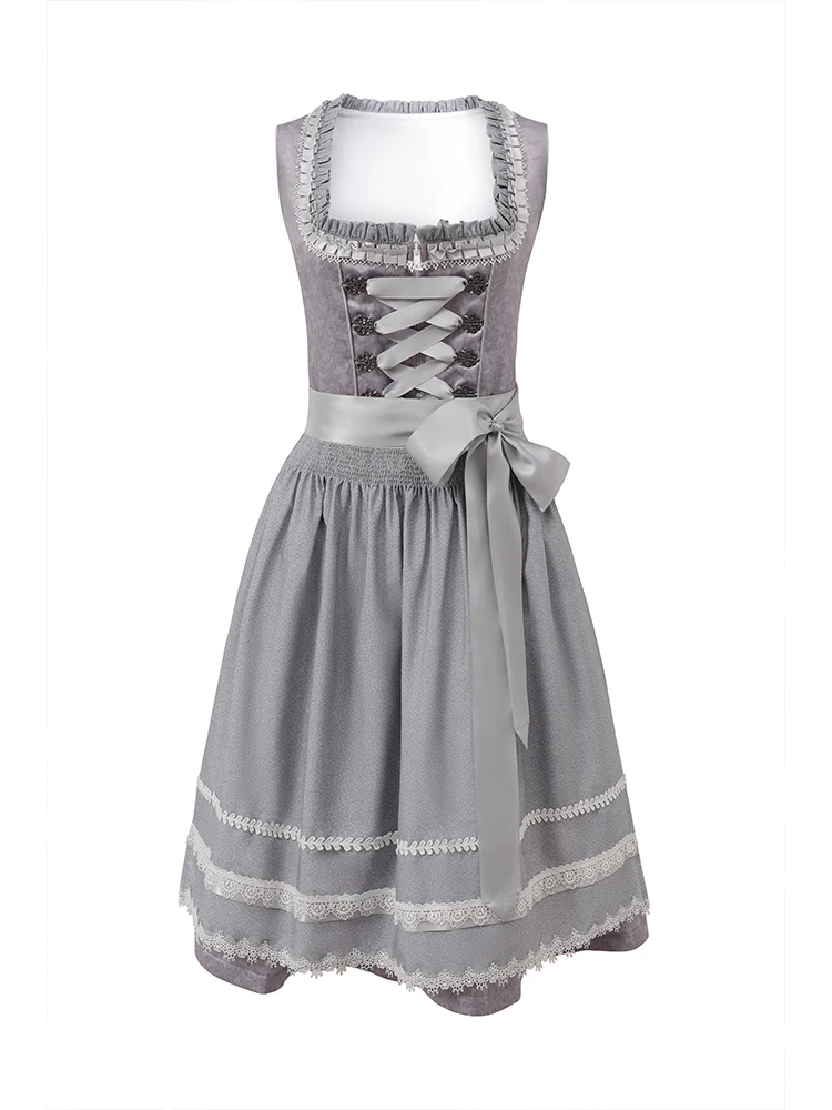 Duitse Dirndl-Jurk Voor Dames 2 Stuks Voor Oktoberfest Carnaval Traditioneel Kostuum Bierpak Feestelijk Pak - afbeelding 1