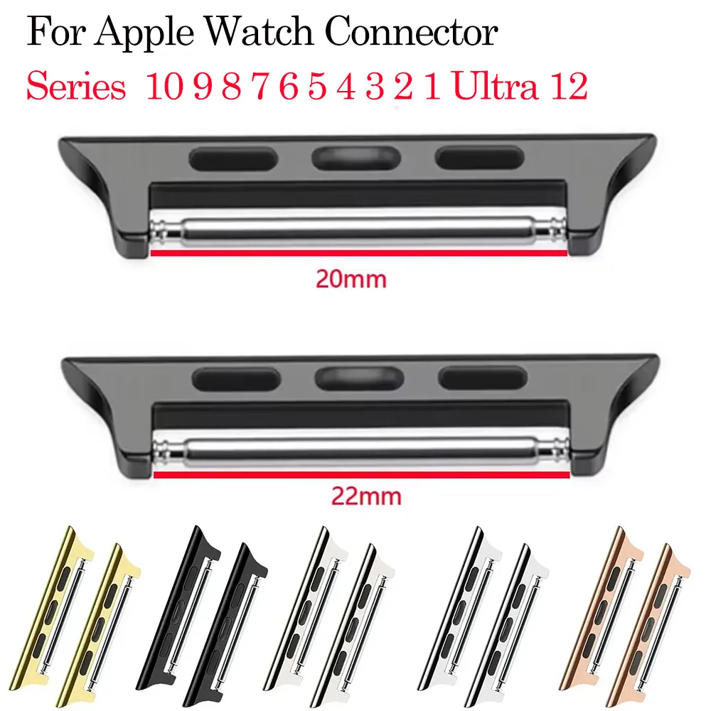 Watchband Connector for Apple Watch Ultra 2 49mm 46mm 45mm 44mm 42mm Adapter for IWatch Series 10 9 8 7 6 5 4 22mm Width Straps