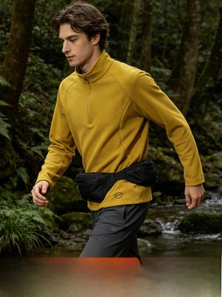Outdoor Sports Base Shirt Half Zipper Men's Women's Moisture Wicking 3D Cutting Standard Fit Long Sleeve Casual Style T-Shirt