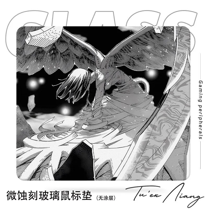Glass Anime Mouse Pad Glass Mouse Pad Gaming Pad Smooth Frosted Surface Waterproof Desk Tempered Multiple 45x40 Size Optional