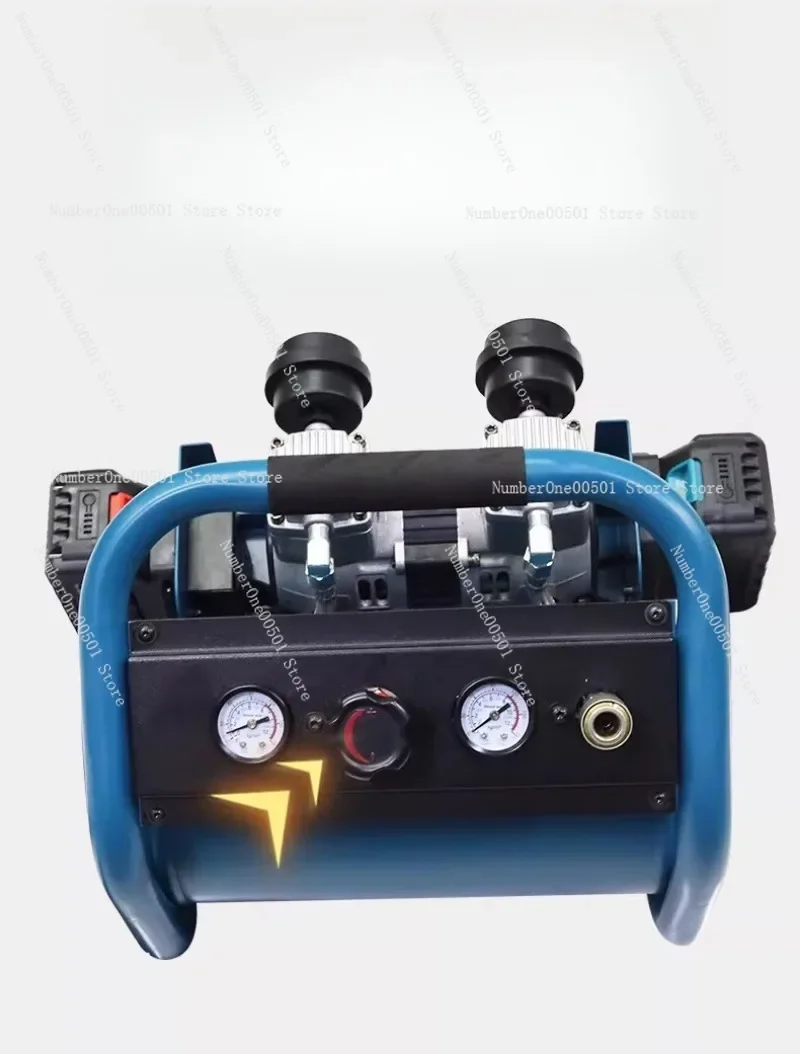 High Power Cordless Air Compressor Lithium Battery Portable with Dual Gauges Inflator Pump