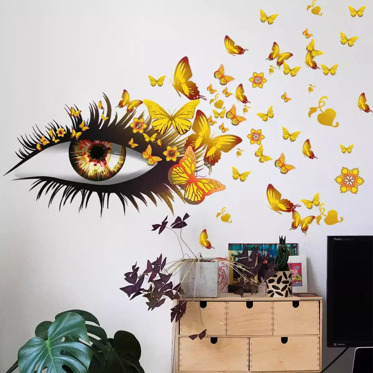 

Beautiful Eye Butterfly Wall Stickers For Girls Room Living Room Bedroom Home Decoration Art Wallpaper Creative Beautify Decals