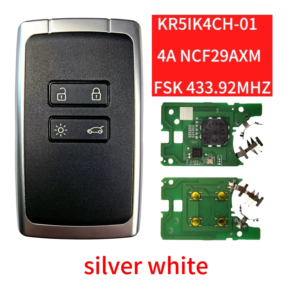 Jingxin KR5IK4CH-01 FSK 433MHZ 4A CHIP PCF29AX For Renault Megane 4 Card Megana 4 Key Talisman Kadjar Key Espace 5 Key Megane IV