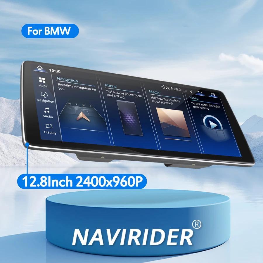 12.8Inch Screen Car Radio For BMW X5 X6 E70 E71 F15 F16 2010- 2017 CIC NBT Android 15 Multimedia Stereo GPS Navigation Carplay