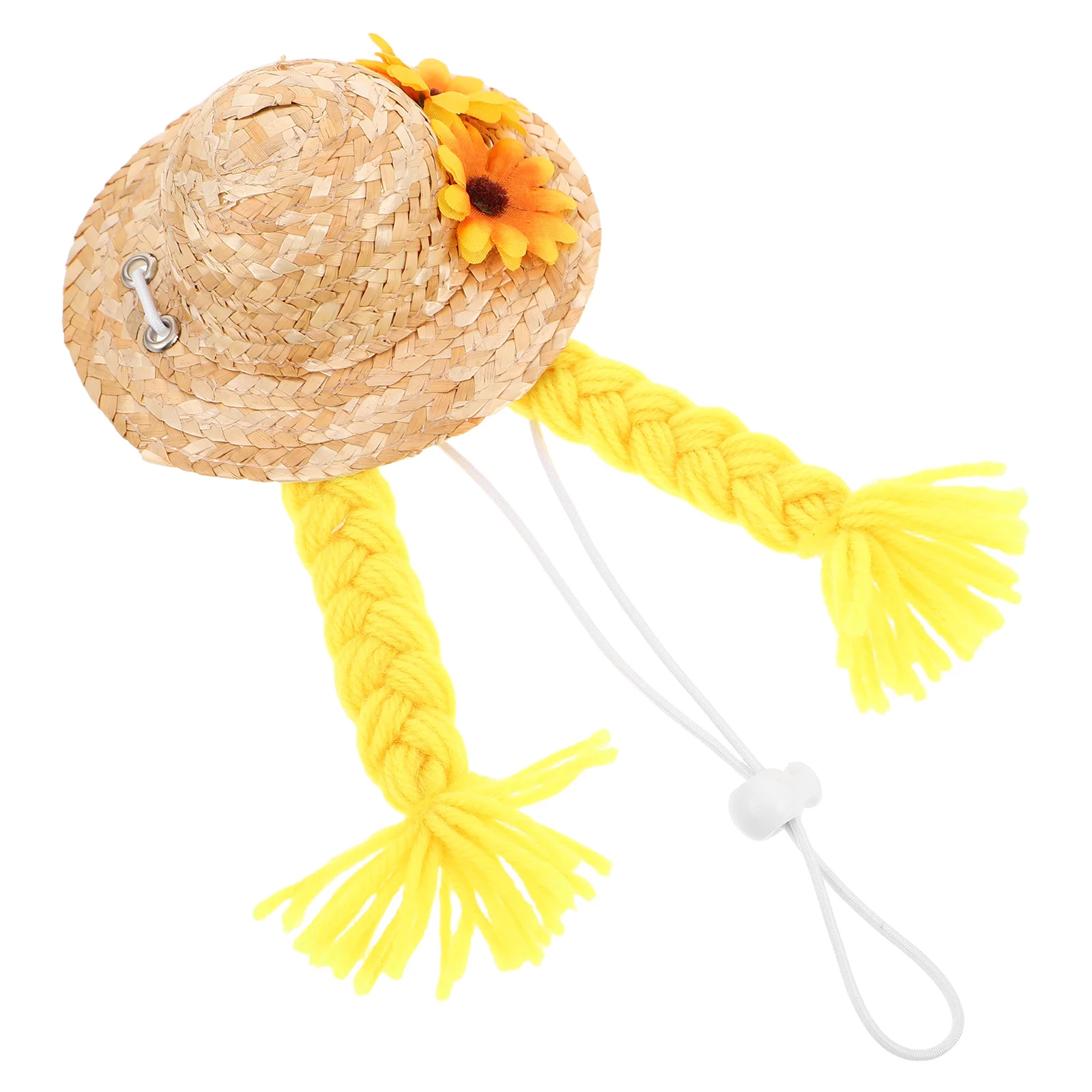 

Porch Goose Straw Hat Sunflower Braided Mini Woven Hat Seasonal Outdoor Garden Statue Accessory Lawn Decoration