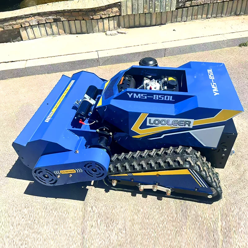Customized Mini Four-Stroke Robot Flail Mower - Remote-Controlled Automatic Grass Cutter for Community Green Spaces