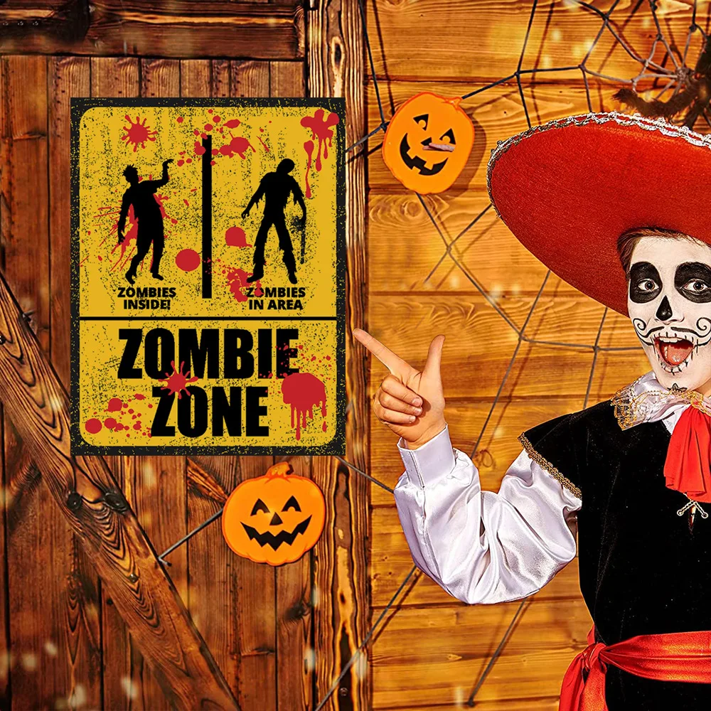 Halloween Stickers Scary Restroom Sign Sticker Bathroom Wall Decals Decoration for Haunted House and Horror Themed Parties