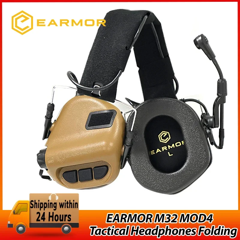 Original earmor m32 mod4 tático fone de ouvido pistola de ar tiro earmuffs anti-ruído fone de ouvido eletrônico aviação