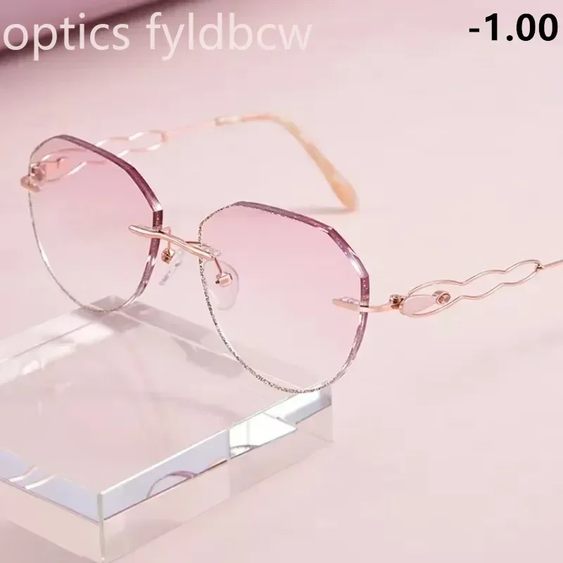 

Очки для близорукости -50-75-100-125-150-175-200-225-250-275-300-325-4 Модные женские очки без оправы Оптическая настройка по рецепту