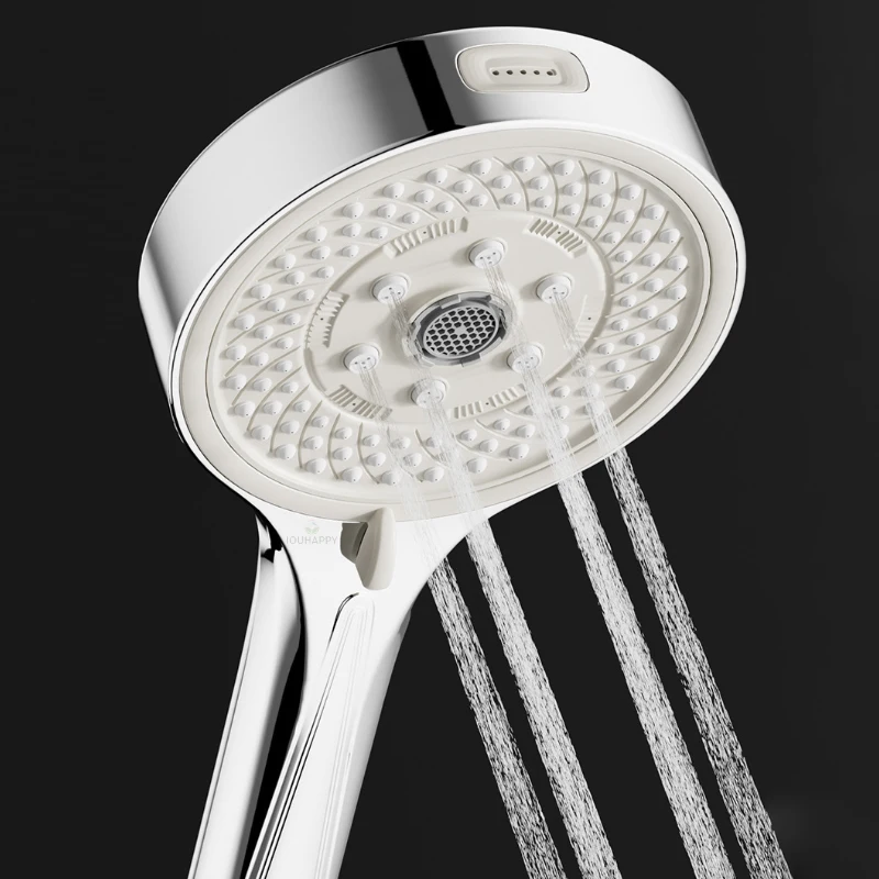 

High Pressure Shower Head with 13CM Big Panels 6 Spray Modes Adjustable Shower Head Handheld Spray Hotel Bathroom Accessories